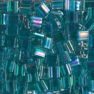 Miyuki tila 5x5mm kralen - Transparent teal ab TL-2458